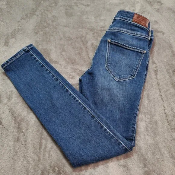 HOLLISTER Jeans Size 00R High Rise Crop Super Skinny Stretch 23x26 Lace Up 90s - Picture 4 of 12